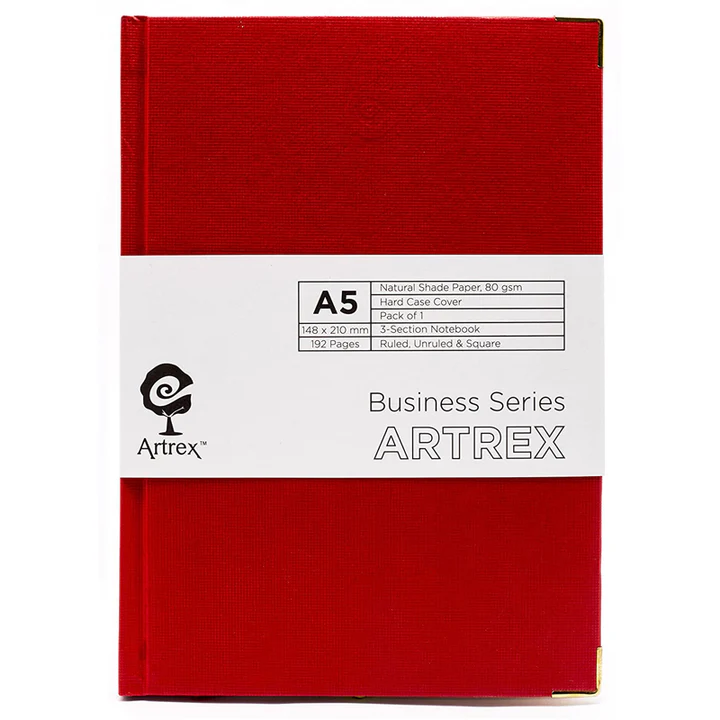A5 Book Hardback Ruled Assorted - Case of 6