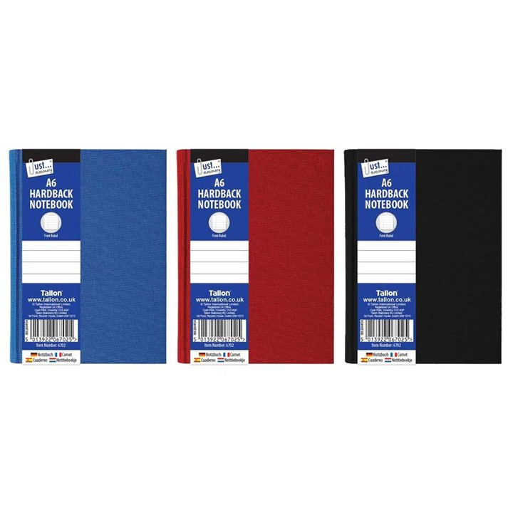 A6 Book Hardback Ruled Assorted - Case of 6