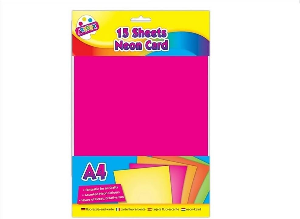 Artbox A4 Neon Fluorescent Cards 15 Sheets