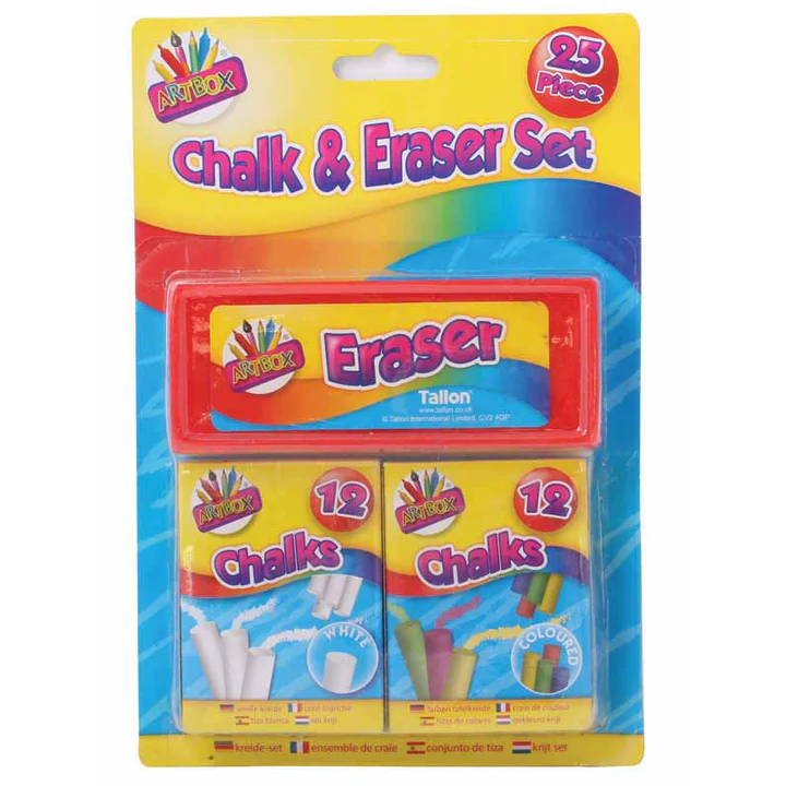 Artbox Chalk & Eraser Set 25 Pcs
