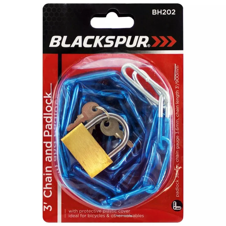 Blackspur Chain & Padlock 3' x 3.6mm
